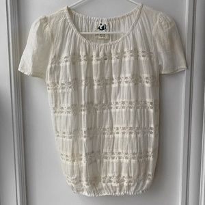Cream Anthropologie Blouse